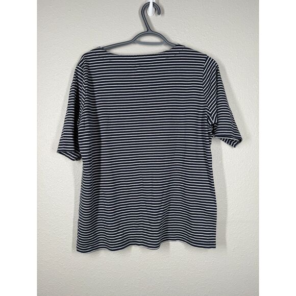LL Bean Womens Supima Cotton T Shirts Sz L Reg Bundle Striped Blue Short Sleeve - Picture 6 of 10